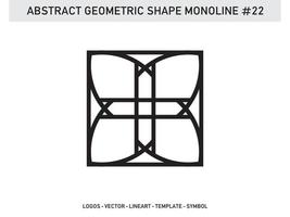 Monoline Lineart Geometric Abstract Shape Tile Vector Free