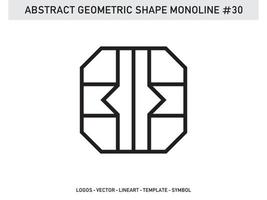 Geometric Monoline Lineart Shape Design Vector