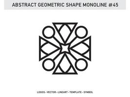 esquema de lineart de azulejo de diseño geométrico monoline vector