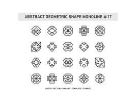 Set of Abstract Geometric Shape Monoline Tiles Design Ceramic Vector Pro