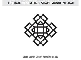 Abstract Geometric Monoline Line Outline Design Tile Free vector