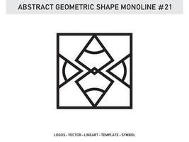 Monoline Geometric Abstract Shape Tile Design Vector Free