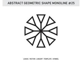 Monoline Geometric Abstract Shape Tile Design Vector Free