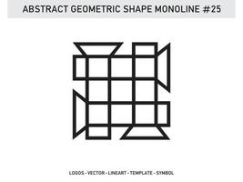 Monoline Geometric Abstract Shape Tile Design Vector Free