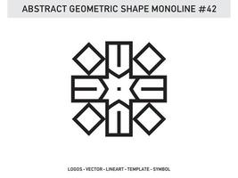 contorno de línea geométrica monoline lineal para diseño libre de mosaicos vector