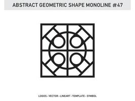 Monoline Geometric Abstract Design Tile Lineart Outline Free vector