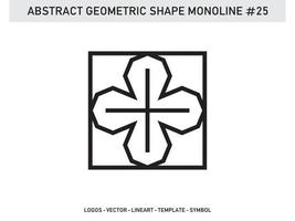 Monoline Lineart Geometric Abstract Shape Tile Vector Free