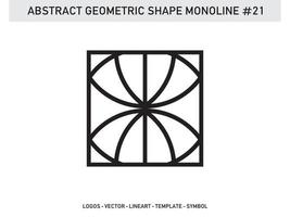 Monoline Lineart Geometric Abstract Shape Tile Vector Free