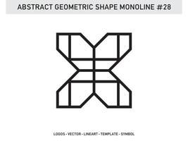 Geometric Monoline Lineart Shape Design Vector Free