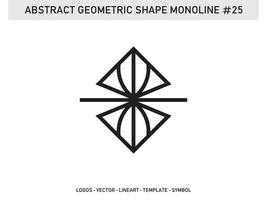 Monoline Geometric Abstract Shape Tile Design Vector Free