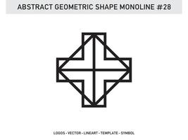 Geometric Monoline Lineart Shape Design Vector