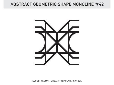 contorno de línea geométrica monoline lineal para diseño libre de mosaicos vector