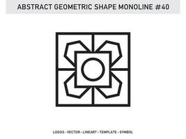 diseño de contorno de línea monolínea geométrica abstracta libre de azulejo vector