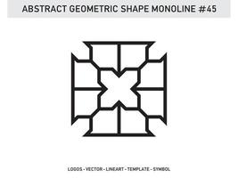 esquema de lineart de azulejo de diseño geométrico monoline vector