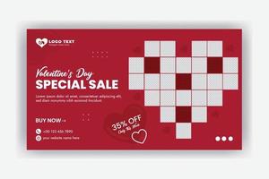 valentine's day special sale social media cover web banner template vector