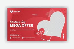 valentine's day special sale social media cover web banner template vector