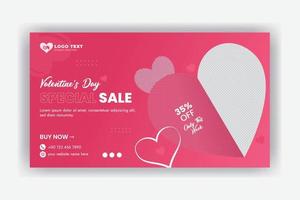 valentine's day special sale social media cover web banner template vector