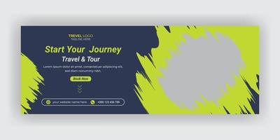 Start your journey social media cover template vector