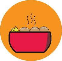 illustration of meatballs in a bowl vector