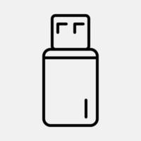 Flashdisk Line Icon vector