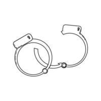 Hand-drawn doodle-style sketch. Vector illustration of open and closed handcuffs. Criminal handcuffs icon sketch.