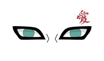 ilustración gráfica vectorial de los ojos de gaara, gaara es el kazekage de la aldea de suna vector
