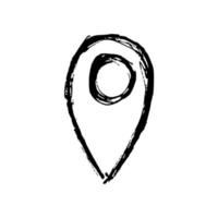 hand drawn Coordinates Location Point Gps, map pointer doodle icon. vector