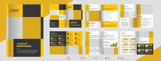 Company Profile Design Brochure Design Look Book Design, Magazine Design, Catalog Design, Minimal Yellow multipage business brochure template, 12 page brochure Design, Company Profile, Annual Report, vector
