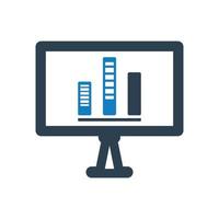 Presenting statistics report, bar chart icon vector