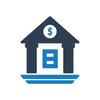 Bank Icon, Bank Finance Building Icon vector