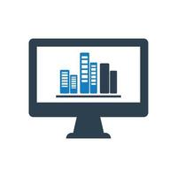 Financial Report Icon, Financial statistics report icon vector