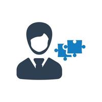 Technical solution, service, Puzzle solution icon vector