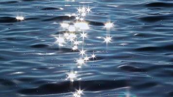 Shiny Sparkles From Sun Reflection Over Ocean Water Surface video