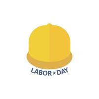 Labor Day Yellow Helmet Vector Flat Illustration for web design isolated on white background