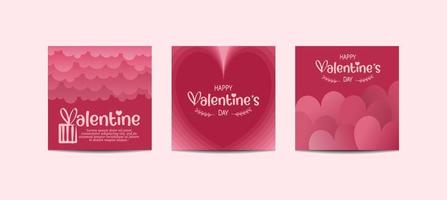 Happy Valentine's Day greeting card. Perfect for social media posts, mobile apps, banner designs and webinternet ads. Vector fashion background.