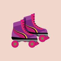 patines clásicos violetas. patines de cuatro ruedas. ilustración vectorial plana aislada. vector