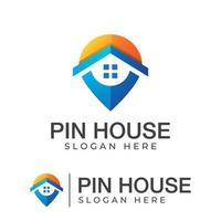 house location vector logo. pin home, map, business property logo design