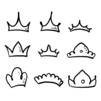 hand drawn doodle crown illustration vector icon isolated