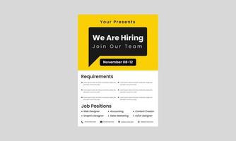 we are hiring join our team flyer design template. now we are hiring poster leaflet design. job vacancy hiring flyer design. vector