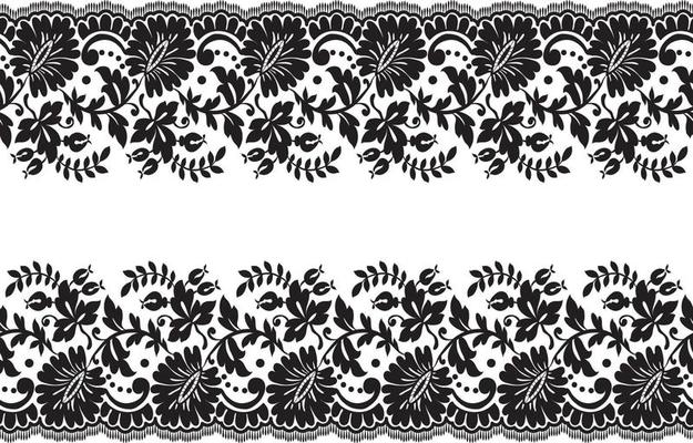 Seamless lace pattern, flower vintage vector background.