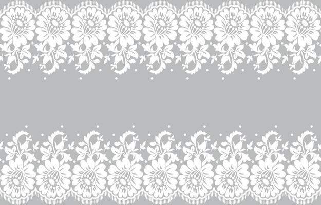 Seamless lace pattern, flower vintage vector background.