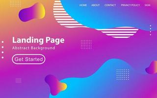 Abstract liquid landing page or web template vector