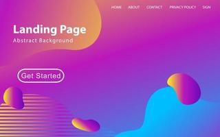 Abstract liquid landing page or web template vector