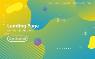 Abstract liquid landing page or web template vector