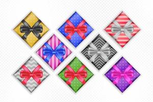 Set of 3d realistic gift boxes. 3d realistic open gift boxes vector