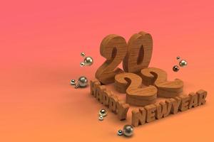 Happy new year 2022 poster. 3d illustration 3d rendering. year 2022 poster. 2022 post. new year background. photo