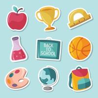 School Element Sticker Set vector