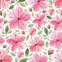 Spring Floral Cherry Blossom Seamless Pattern Background vector