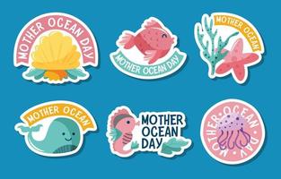 Mother Ocean Sticker Pack vector
