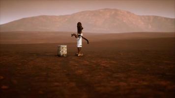 old rusted metal well in desert photo